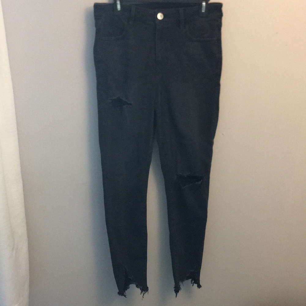 American Eagle Size 12 Regular Black Skinny Jeans